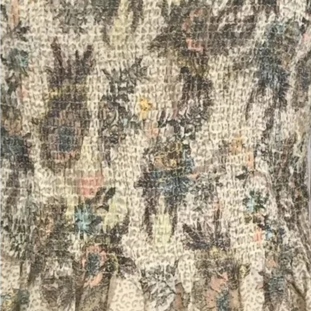 Free People Ever After Floral 3/4 Sleeve Smocked Blouse Small - Picture 11 of 12